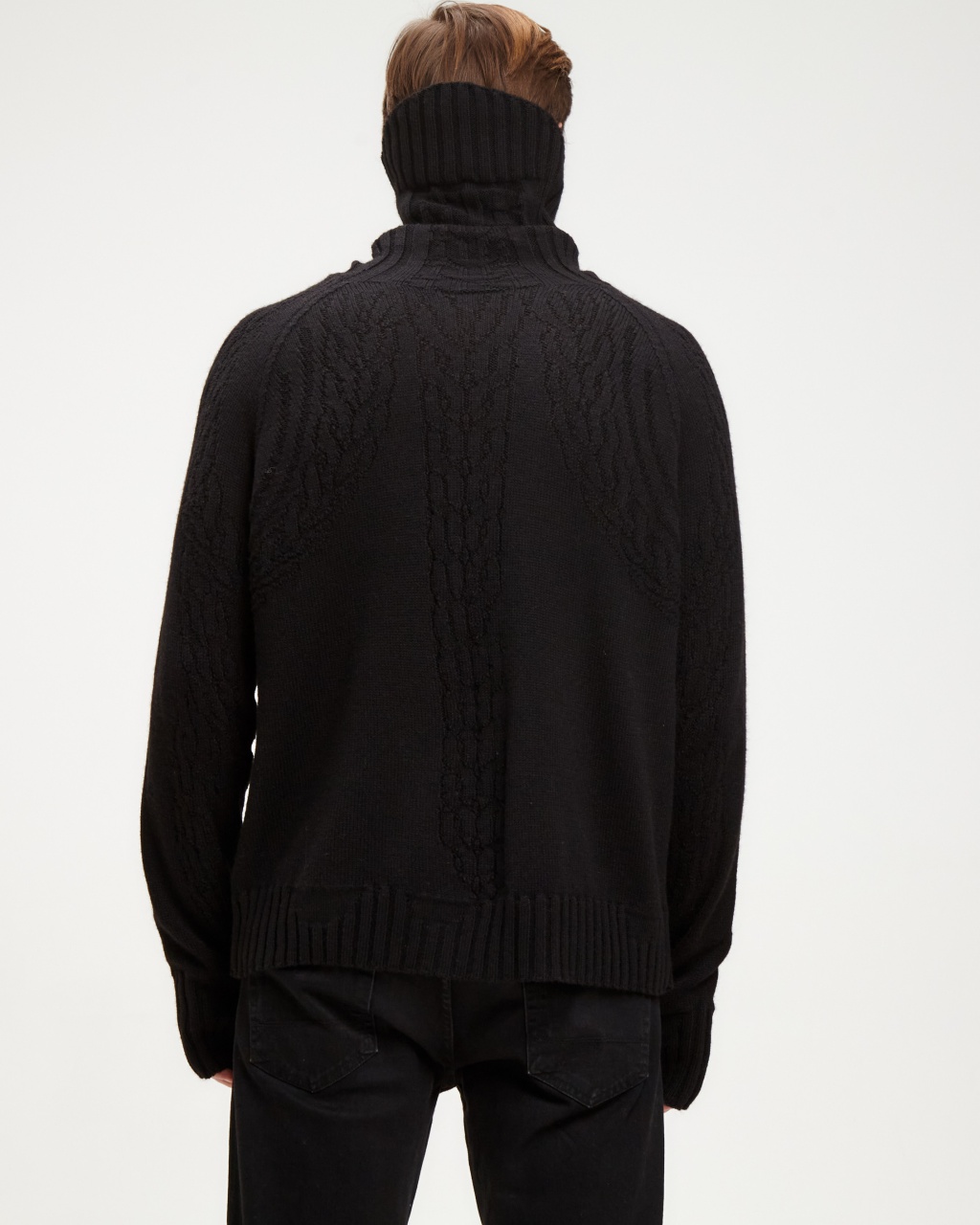 Merino and alpaca wool oversize sweater black